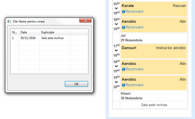 Zile libere pentru orare